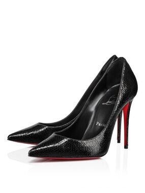 Christian Louboutin Kate 100 Specchio Star Stiletto Leather Pump Black NWT $1095